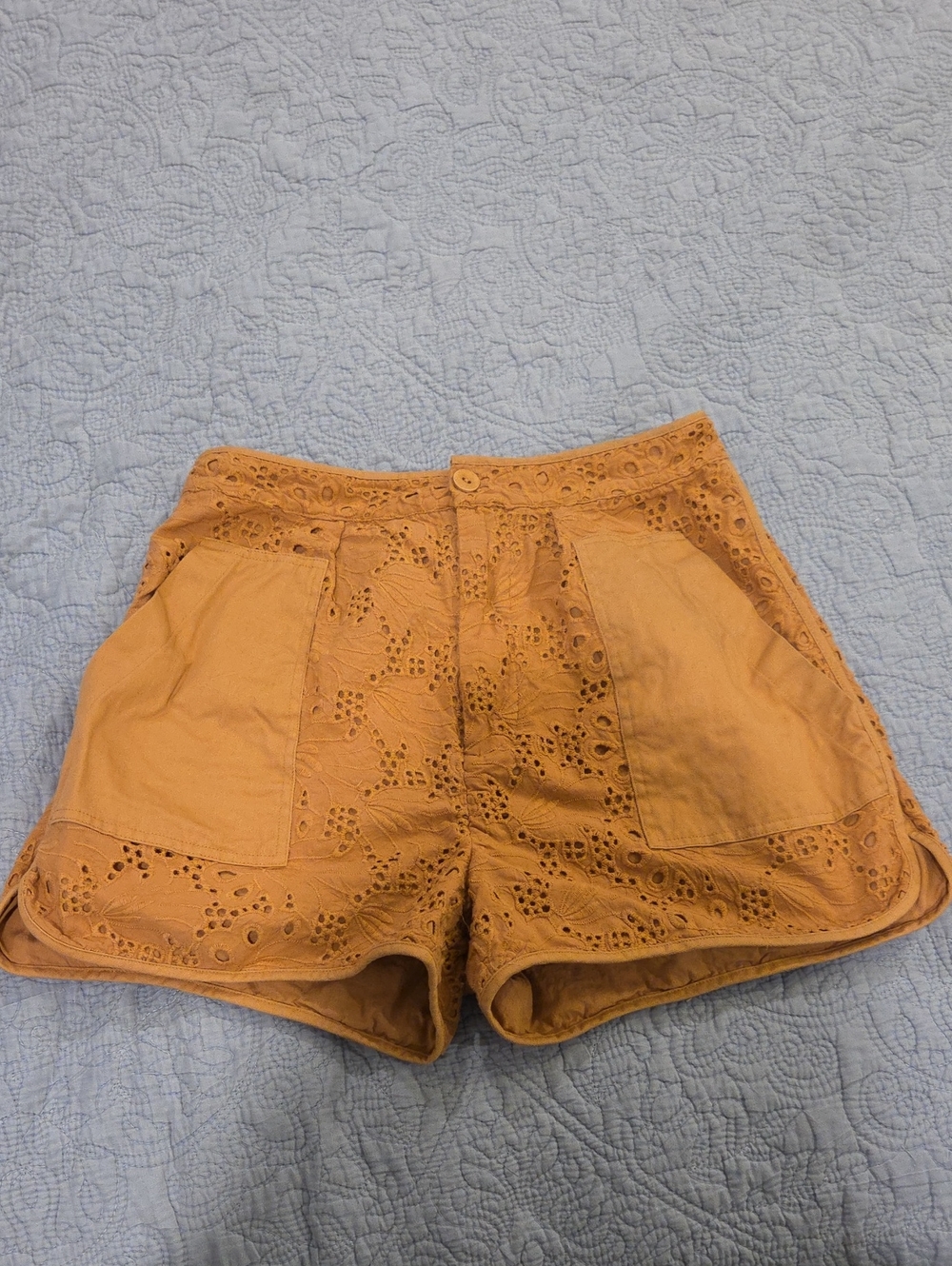 Joie Lawren Cotton Eyelet Utility Shorts - Orange/Indian Tan - Size 8 (EUC) - Picture 5 of 11
